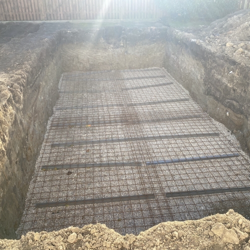 armering af fundament til swimmingpool