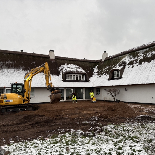 forarbejde til ny swimmingpool