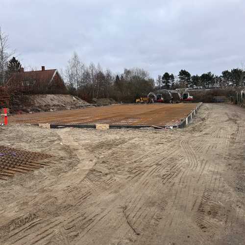 Forarbejde til støbning af fundament