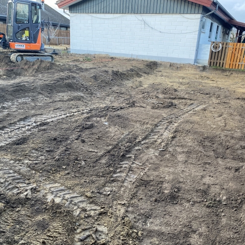 gravearbejde til nedgravet pool