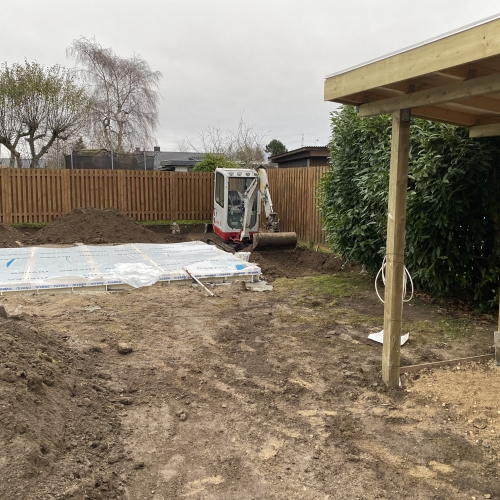 jordarbejde til nedgravet pool