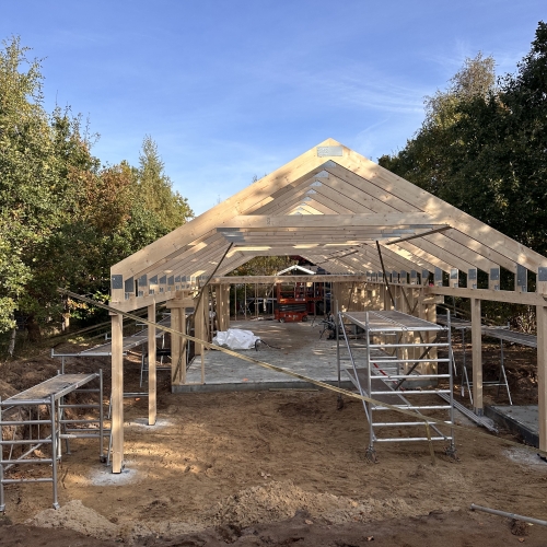 Nyt fundament og spær til sommerhus