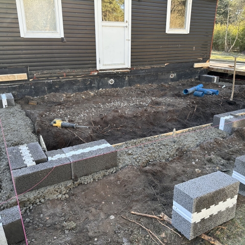 opbygning af nyt fundament