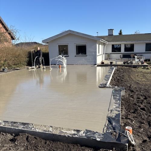Støbning af fundament Sjælland