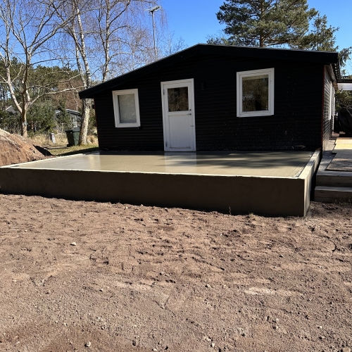 støbning af fundament ved hus