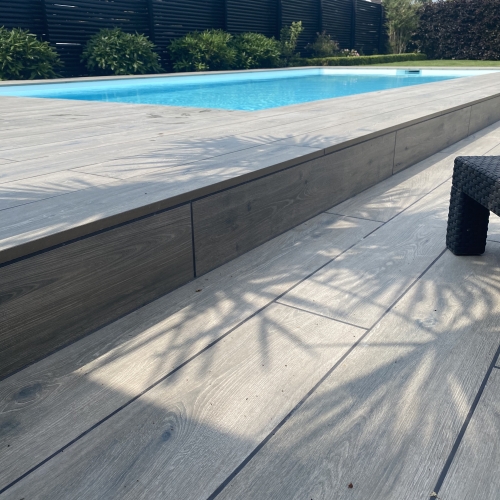 swimmingpool og terrasse i haven