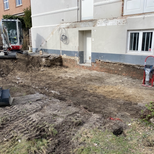 udgravning til betonarbejde