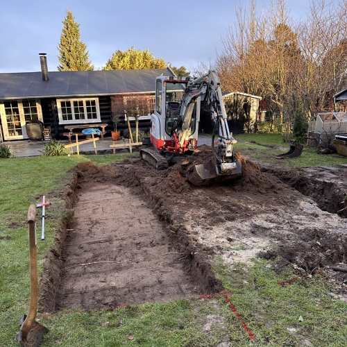 Udgravning til fundament