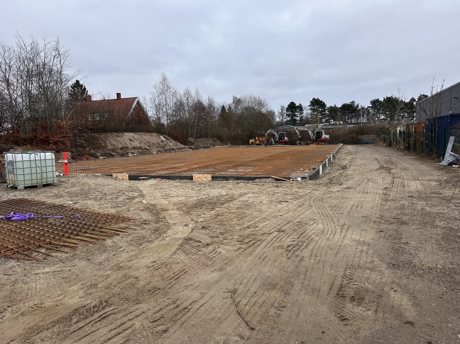 Forarbejde til støbning af fundament